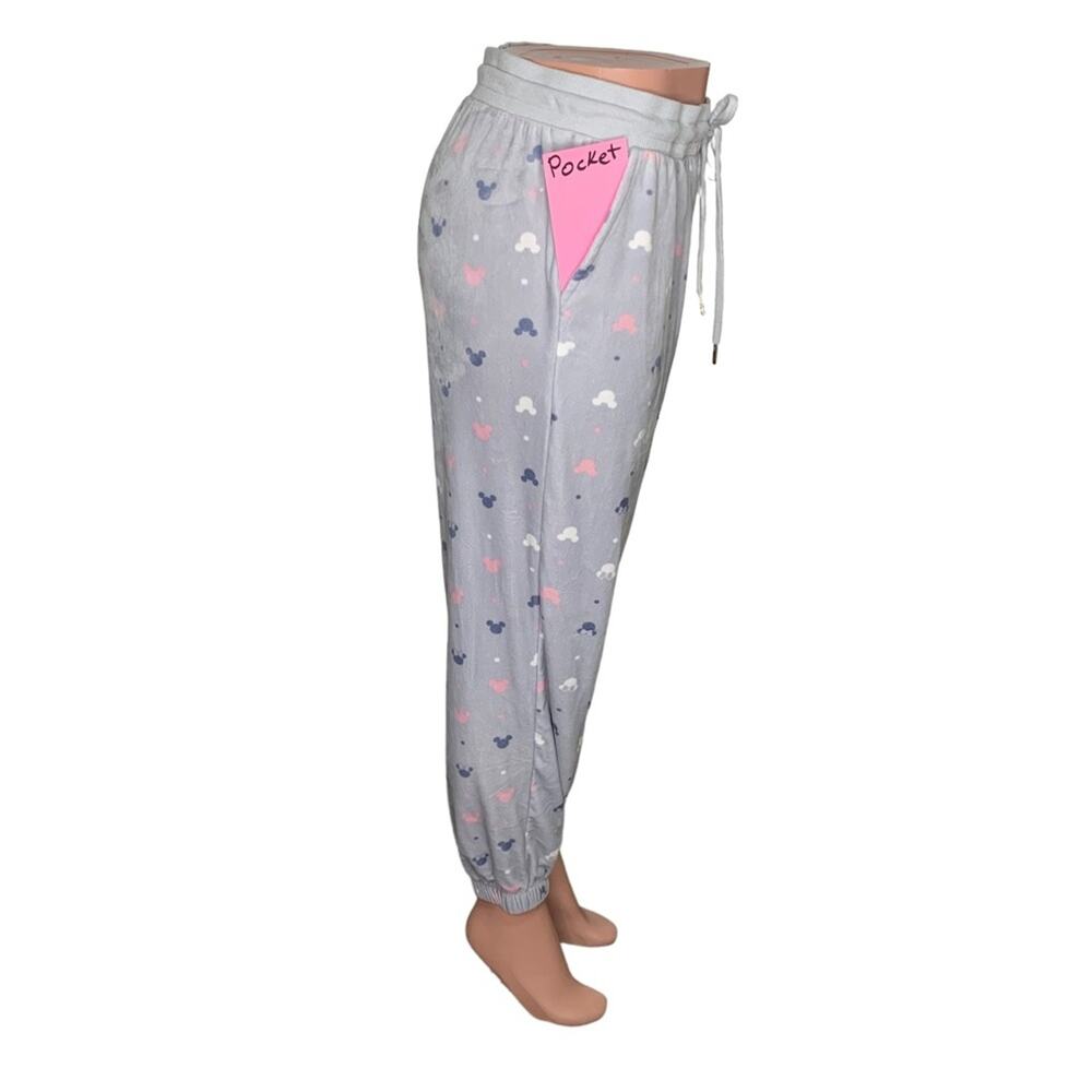 Disney Pajama Pants Mickey and Minnie Pattern Print Size M Gray Super So… - Picture 5 of 10